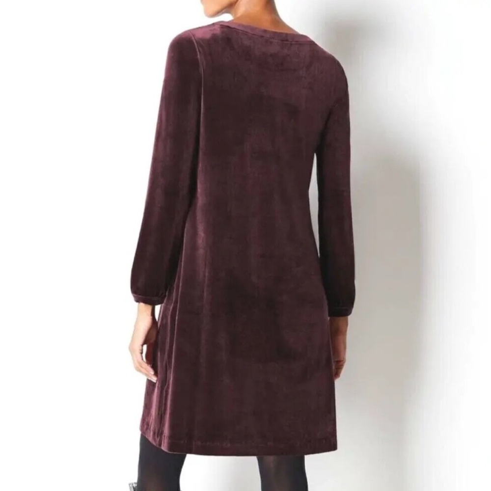 J. Jill Pure Jill Women’s Velour Tunic Dress Long Sleeve A-Line Purple Size M - Picture 2 of 9